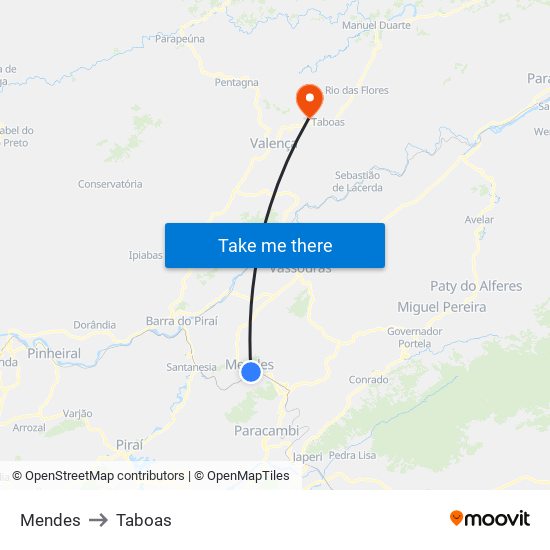 Mendes to Taboas map