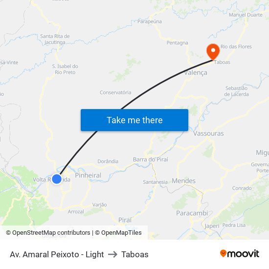 Av. Amaral Peixoto - Light to Taboas map