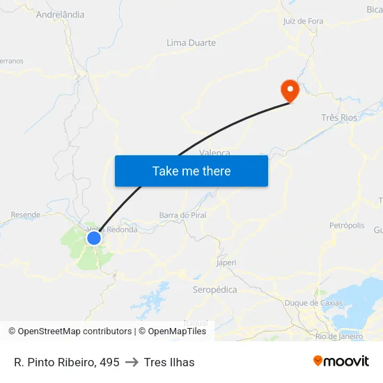 R. Pinto Ribeiro, 495 to Tres Ilhas map