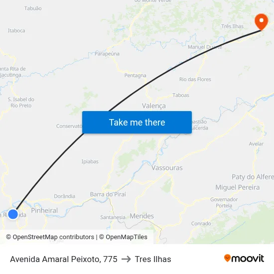 Avenida Amaral Peixoto, 775 to Tres Ilhas map