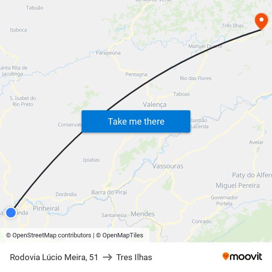 Rodovia Lúcio Meira, 51 to Tres Ilhas map