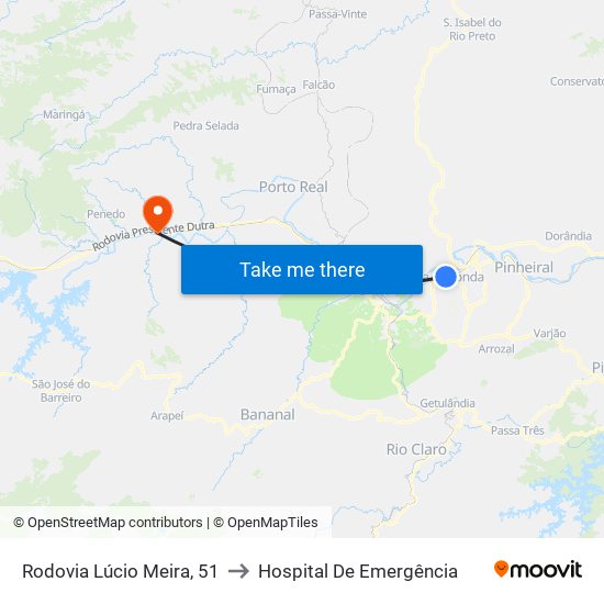 Rodovia Lúcio Meira, 51 to Hospital De Emergência map