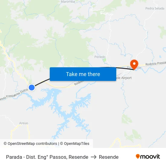 Parada - Dist. Eng° Passos, Resende to Resende map