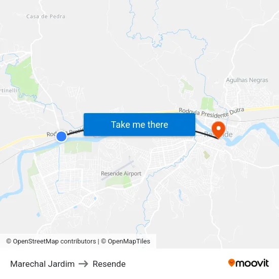 B. Marechal Jardim, Itatiaia to Resende map