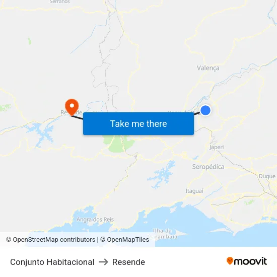 Conjunto Habitacional to Resende map