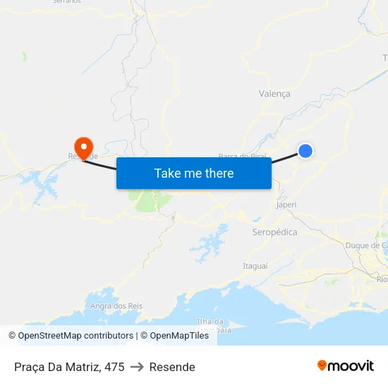 Praça Da Matriz, 475 to Resende map