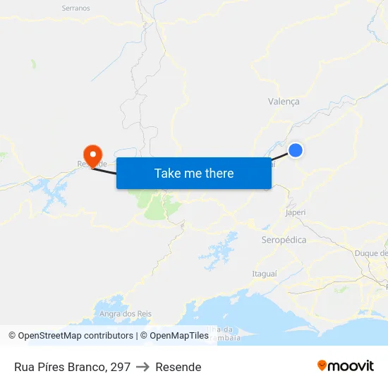 Rua Píres Branco, 297 to Resende map