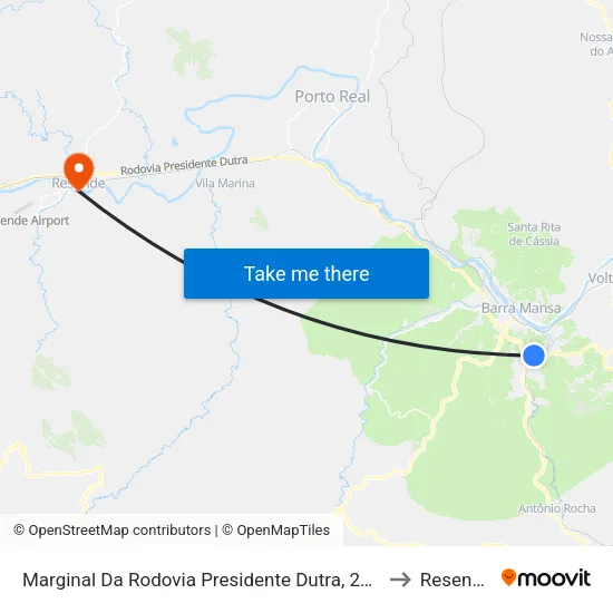 Marginal Da Rodovia Presidente Dutra, 270 to Resende map