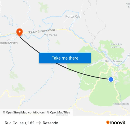 Rua Coliseu, 162 to Resende map