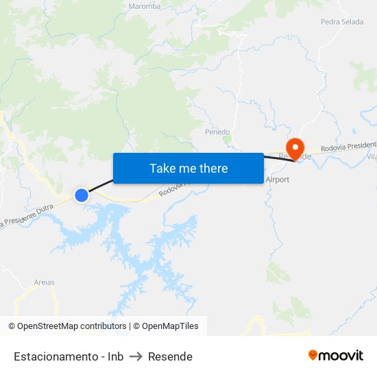 Estacionamento - Inb to Resende map