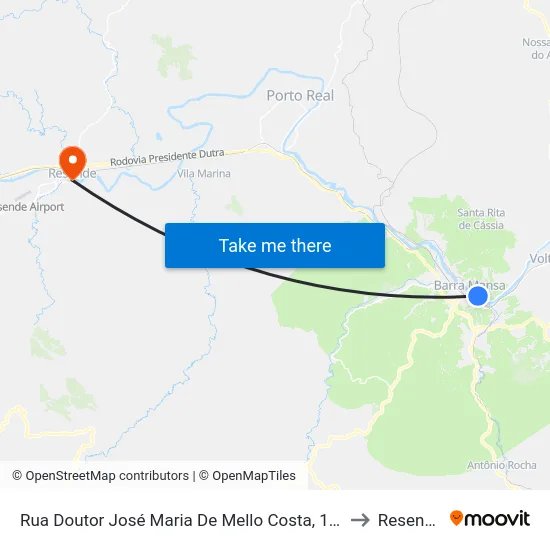 Rua Doutor José Maria De Mello Costa, 127 to Resende map