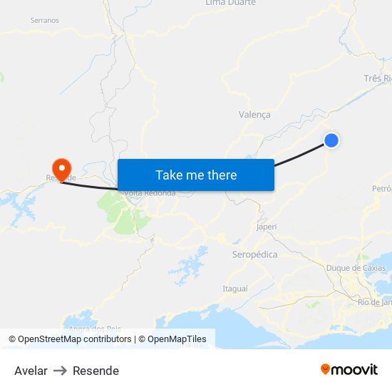 Avelar to Resende map