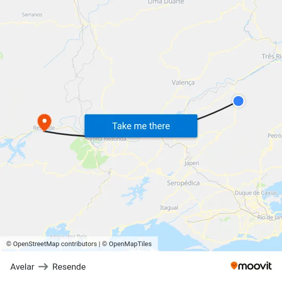 Rj-123, 1 to Resende map