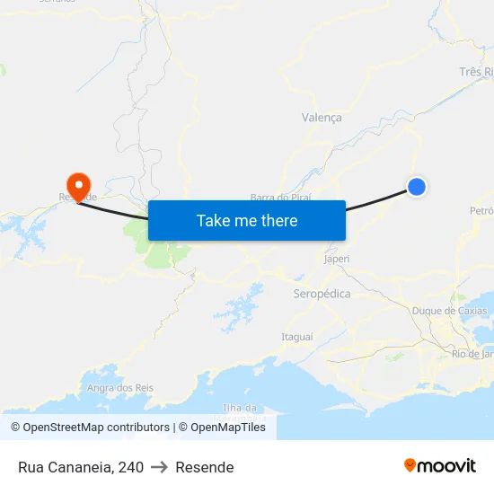 Rua Cananeia, 240 to Resende map
