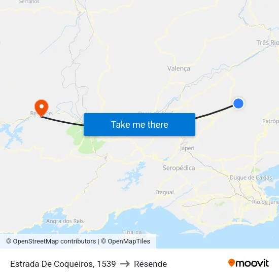 Estrada De Coqueiros, 1539 to Resende map