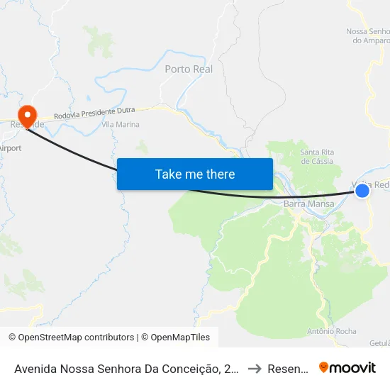 Avenida Nossa Senhora Da Conceição, 249 to Resende map