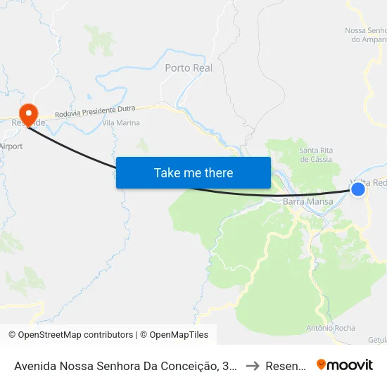 Avenida Nossa Senhora Da Conceição, 302 to Resende map