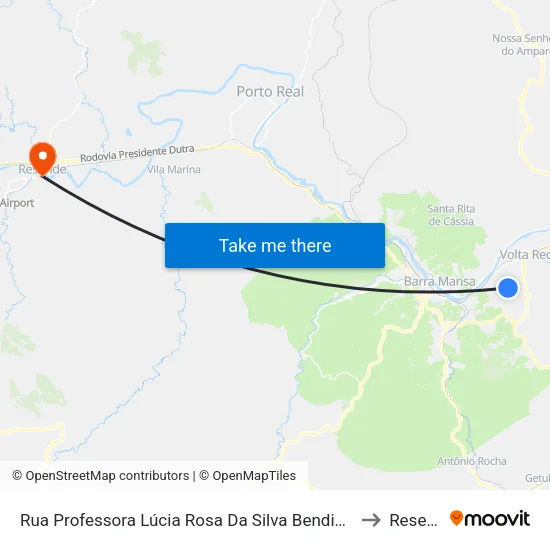 Rua Professora Lúcia Rosa Da Silva Bendia, 1011-2139 to Resende map
