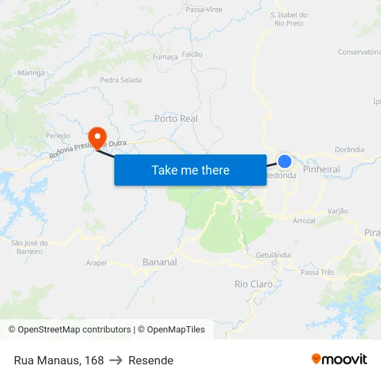 Rua Manaus, 168 to Resende map