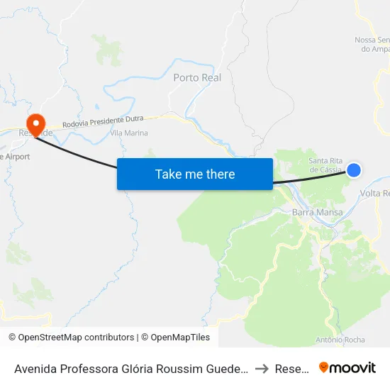 Vila Vale Da Alegria, Volta Redonda to Resende map