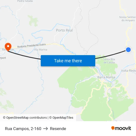 Rua Campos, 2-160 to Resende map