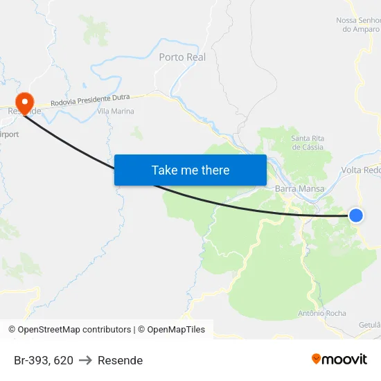 Br-393, 620 to Resende map