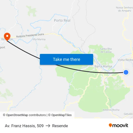 Av. Franz Hassis, 509 to Resende map