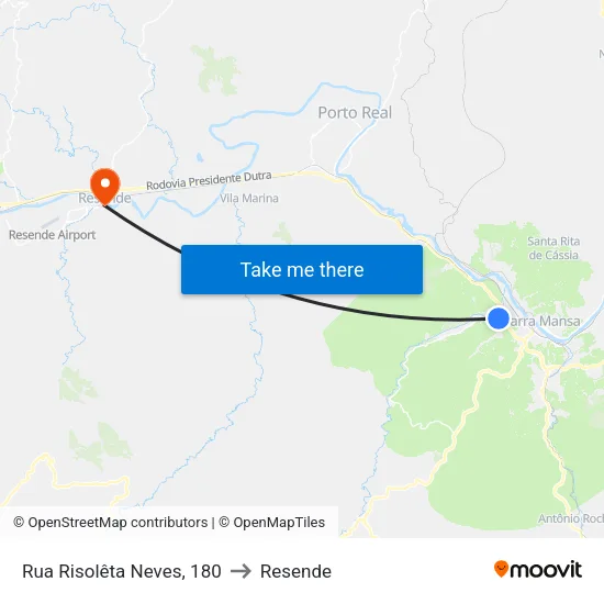 Rua Risolêta Neves, 180 to Resende map