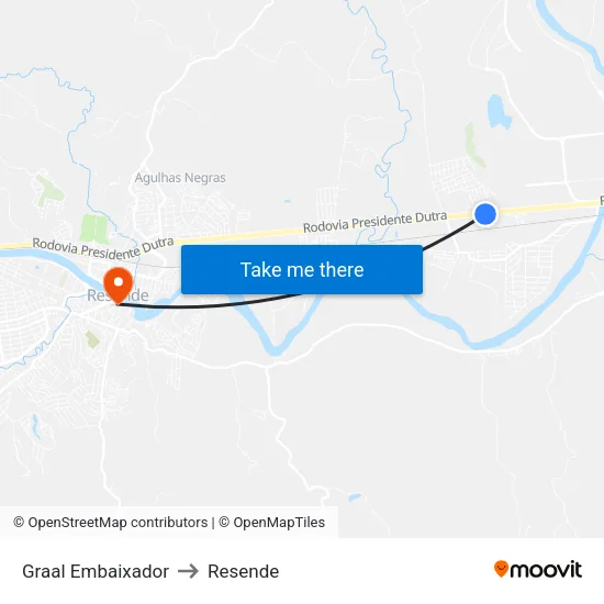 Br-116 - Graal Embaixador, Resende to Resende map