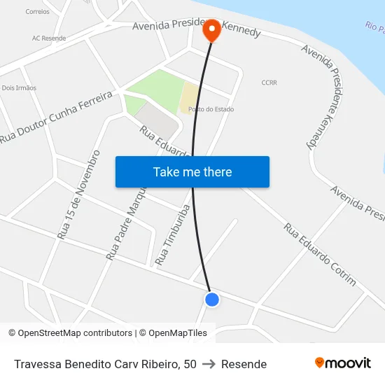 Travessa Benedito Carv Ribeiro, 50 to Resende map