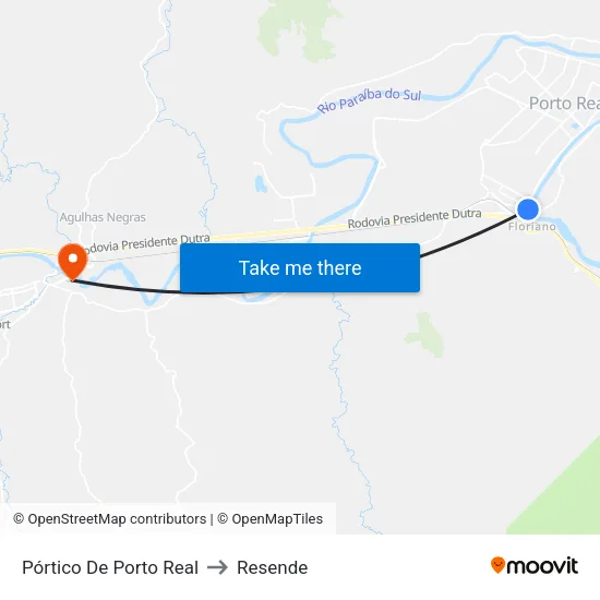 Pórtico De Porto Real to Resende map