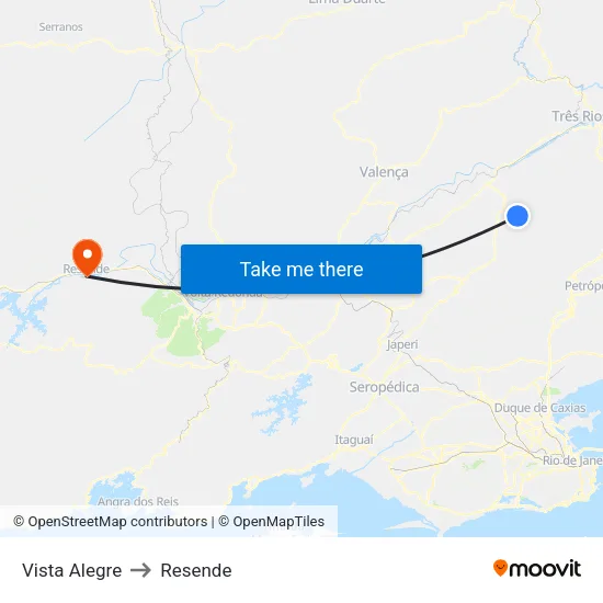 Vista Alegre to Resende map