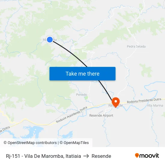 Rj-151 - Vila De Maromba, Itatiaia to Resende map