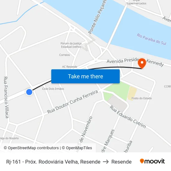 Rj-161 - Próx. Rodoviária Velha, Resende to Resende map