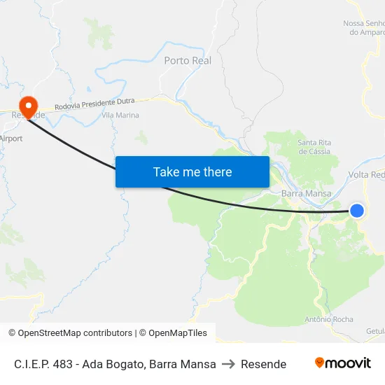 C.I.E.P. 483 - Ada Bogato, Barra Mansa to Resende map
