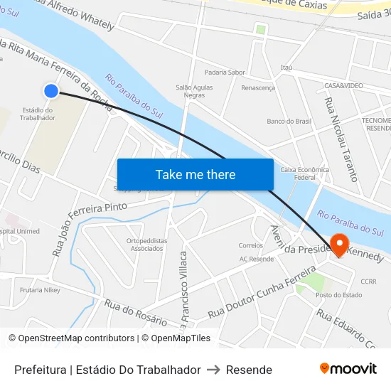 Prefeitura | Estádio Do Trabalhador, Resende to Resende map