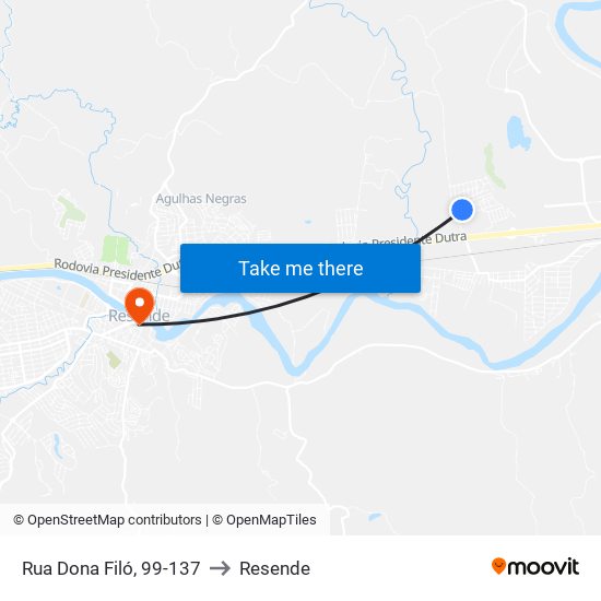 Rua Dona Filó, 99-137 to Resende map