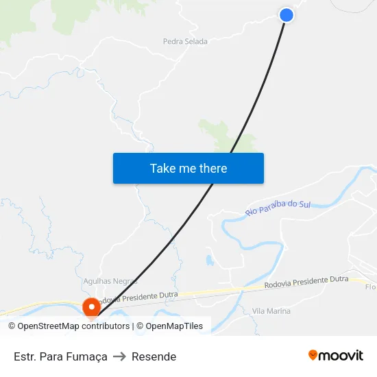 Estr. Para Fumaça, Resende to Resende map
