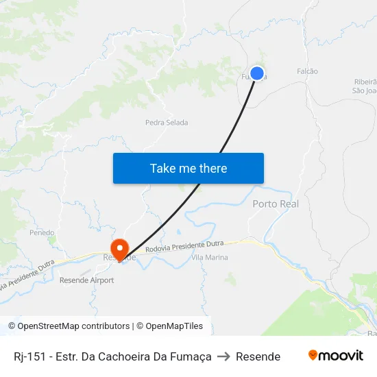 Rj-151 - Estr. Da Cachoeira Da Fumaça, Resende to Resende map