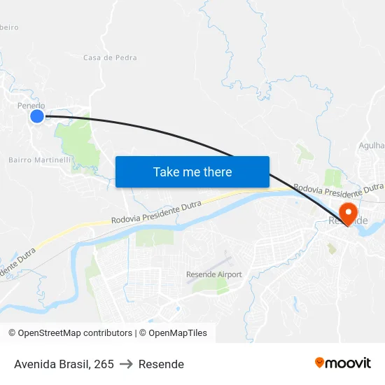 Avenida Brasil, 265 to Resende map