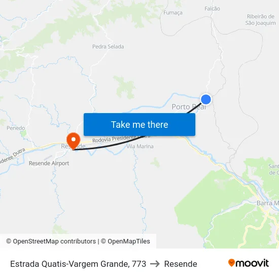 Estrada Quatis-Vargem Grande, 773 to Resende map
