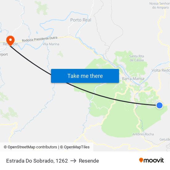 Estrada Do Sobrado, 1262 to Resende map