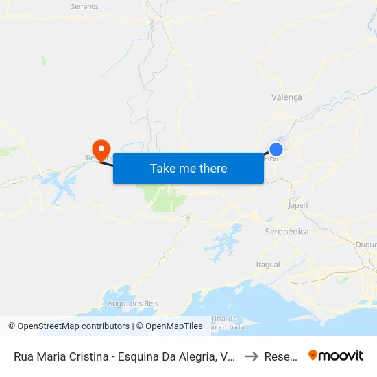 Rua Maria Cristina - Esquina Da Alegria, Vassouras to Resende map