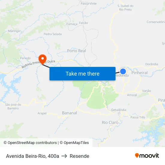 Avenida Beira-Rio, 400a to Resende map