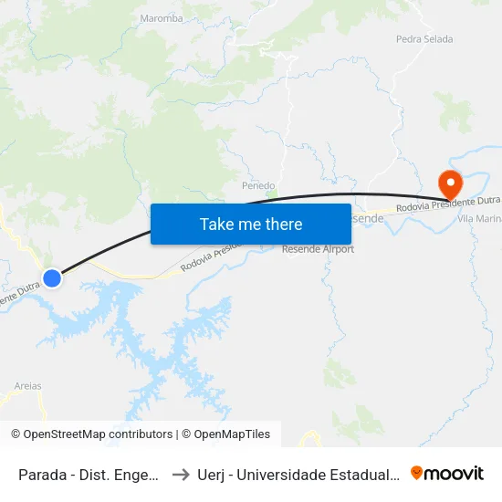 Parada - Dist. Eng° Passos, Resende to Uerj - Universidade Estadual Do Rio De Janeiro map