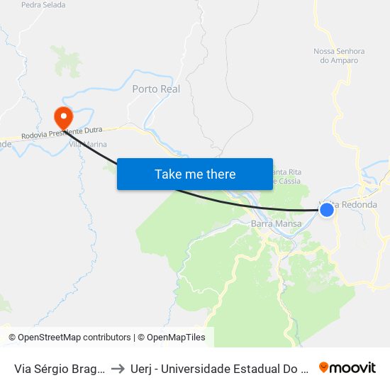 Via Sérgio Braga, 4600 to Uerj - Universidade Estadual Do Rio De Janeiro map