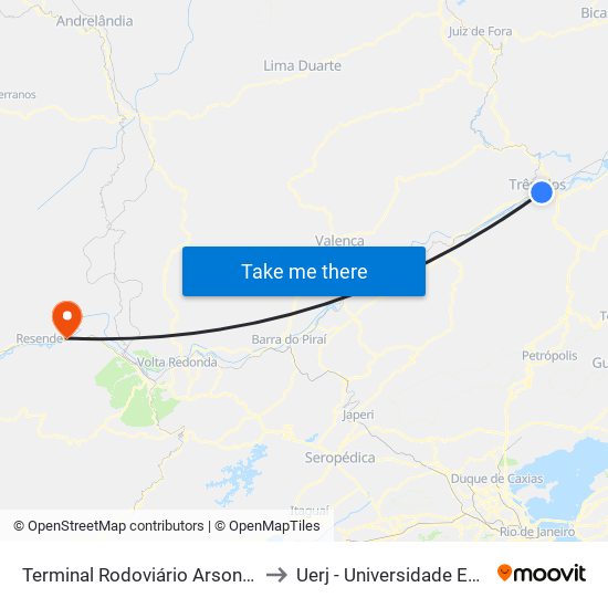 Terminal Rodoviário Arsonval Macedo (Rodoviária Nova) to Uerj - Universidade Estadual Do Rio De Janeiro map