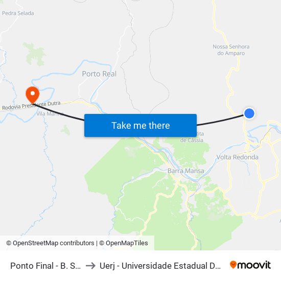 Ponto Final - B. Santa Cruz to Uerj - Universidade Estadual Do Rio De Janeiro map