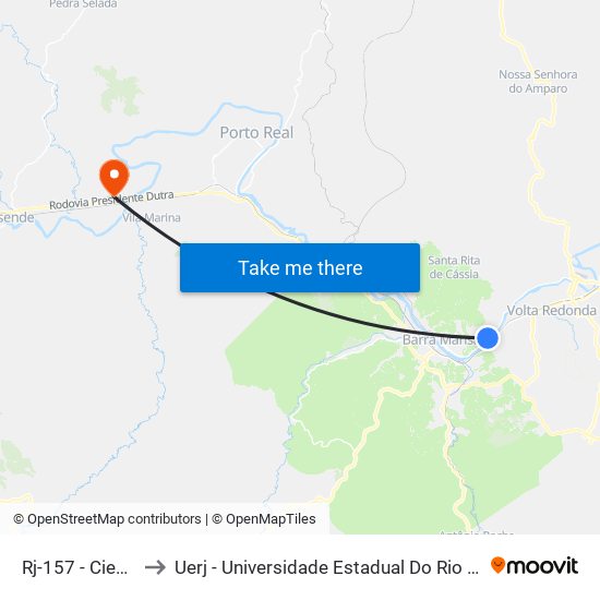 Rj-157 - Ciep 292 to Uerj - Universidade Estadual Do Rio De Janeiro map