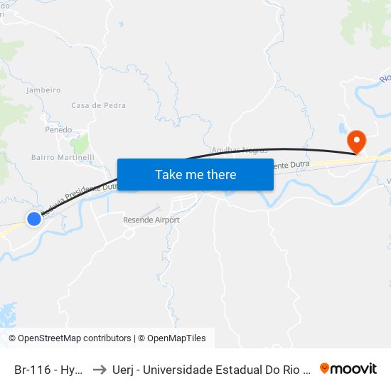 Br-116 - Hyundai to Uerj - Universidade Estadual Do Rio De Janeiro map